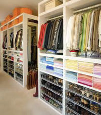 Organized Closet white shelves